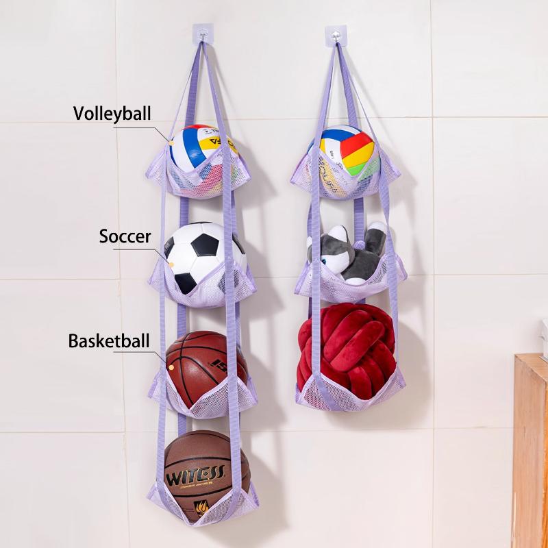 Sports Equipment Garage Organizer - New Wall Mounted Ball Storage Hanging