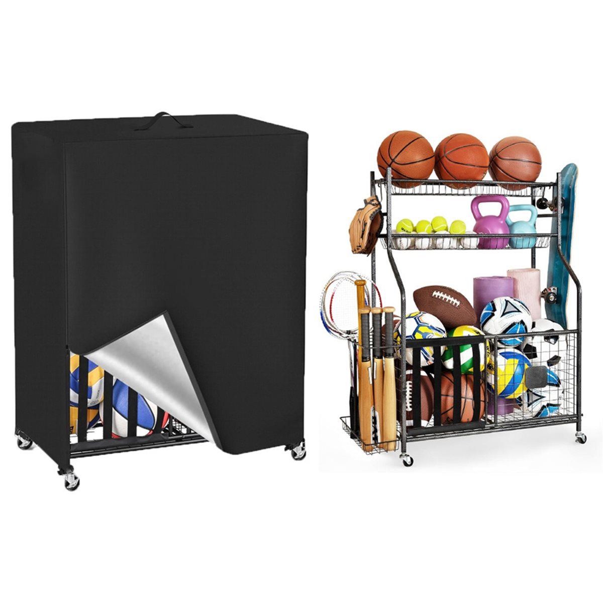 Basketball Rack Cover Garage S - Sports Equipment Garage Organizer review and price