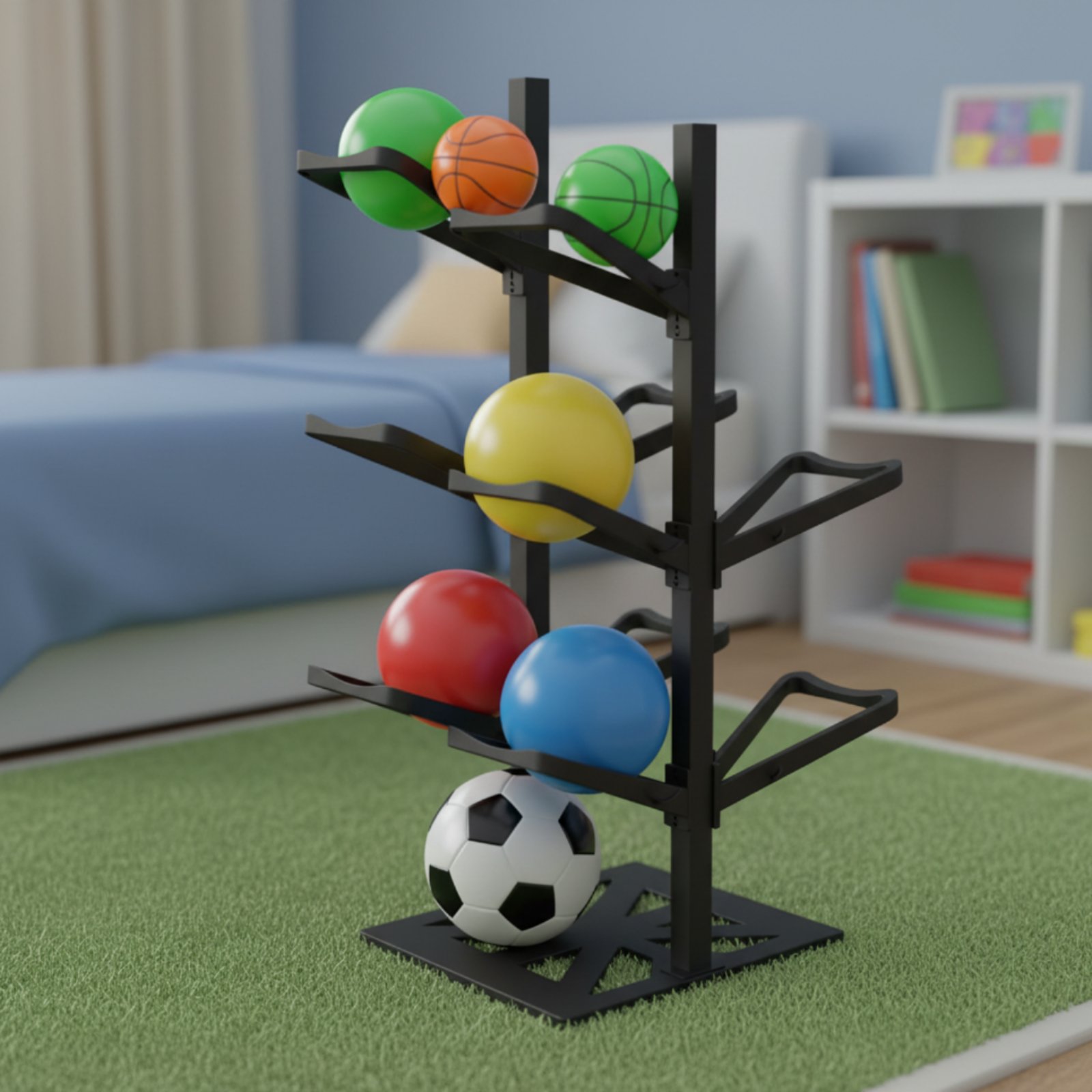 Basketball Rack Space Saving B - Sports Equipment Garage Organizer review and price