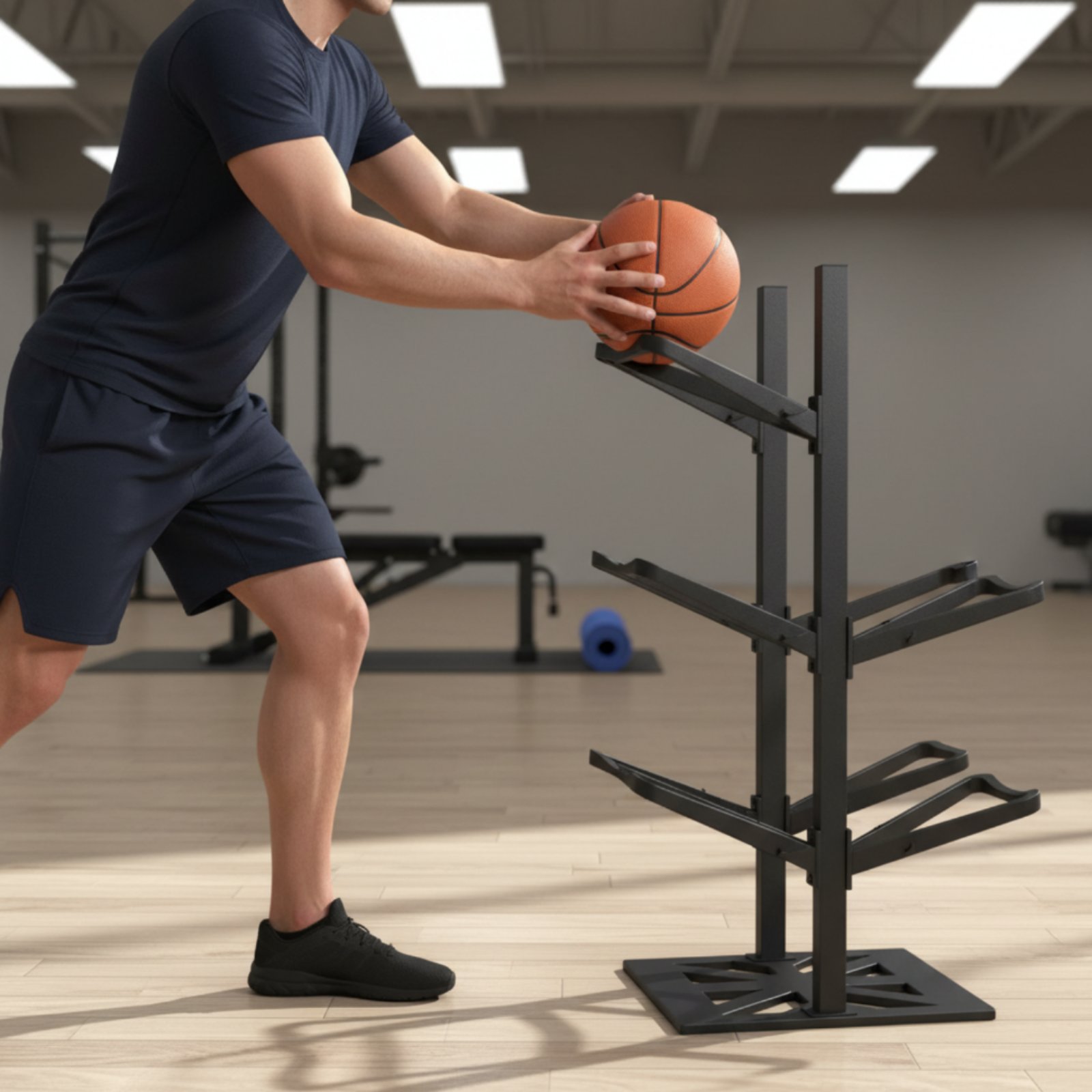 Basketball Rack Space Saving B - Sports Equipment Garage Organizer review and price