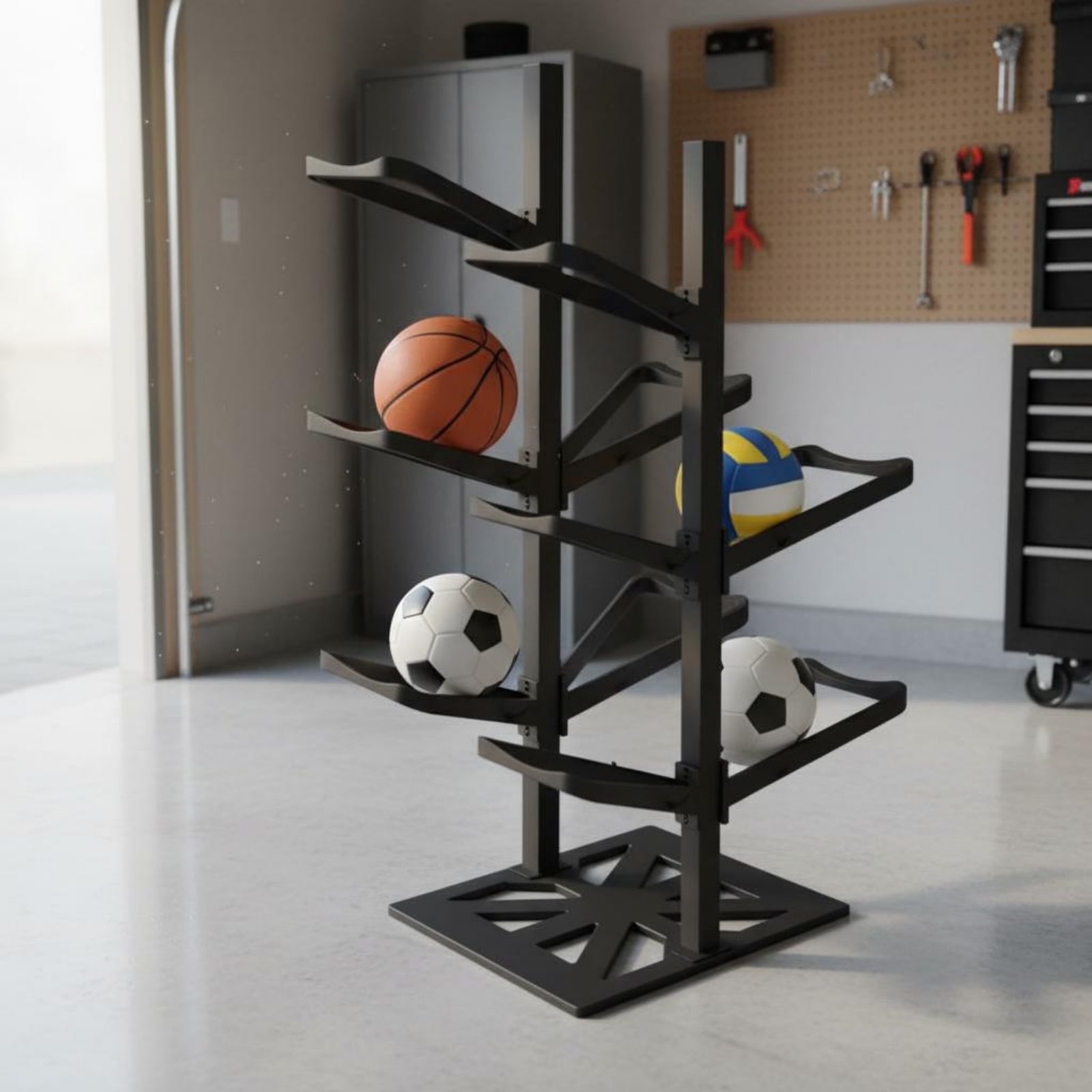 Basketball Rack Space Saving B - Sports Equipment Garage Organizer review and price