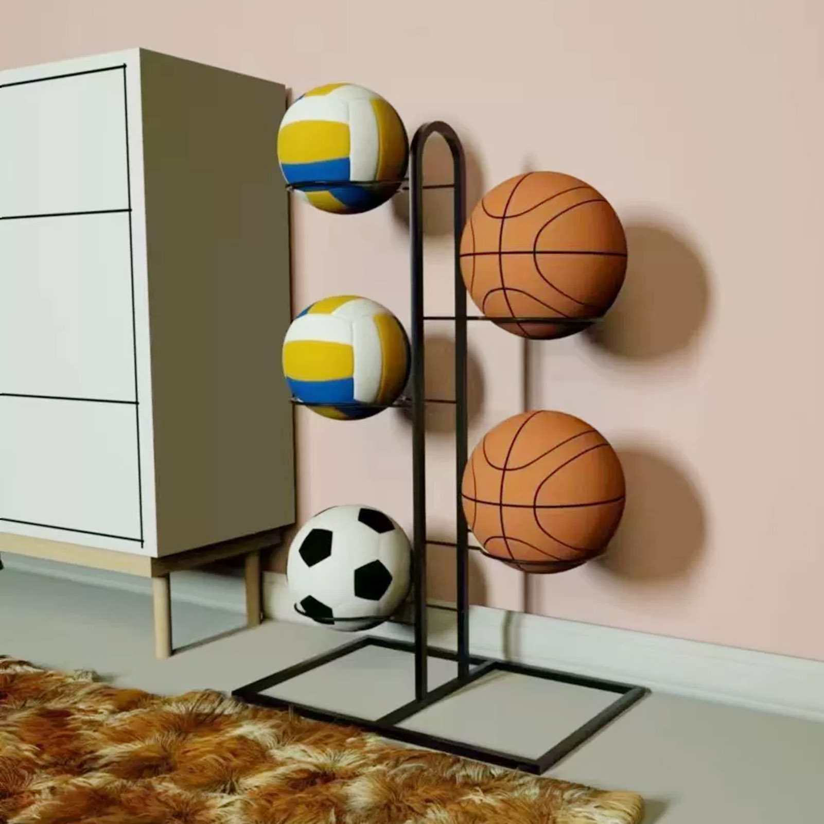 Foldable Basketball Rack Multi - Sports Equipment Garage Organizer review and price