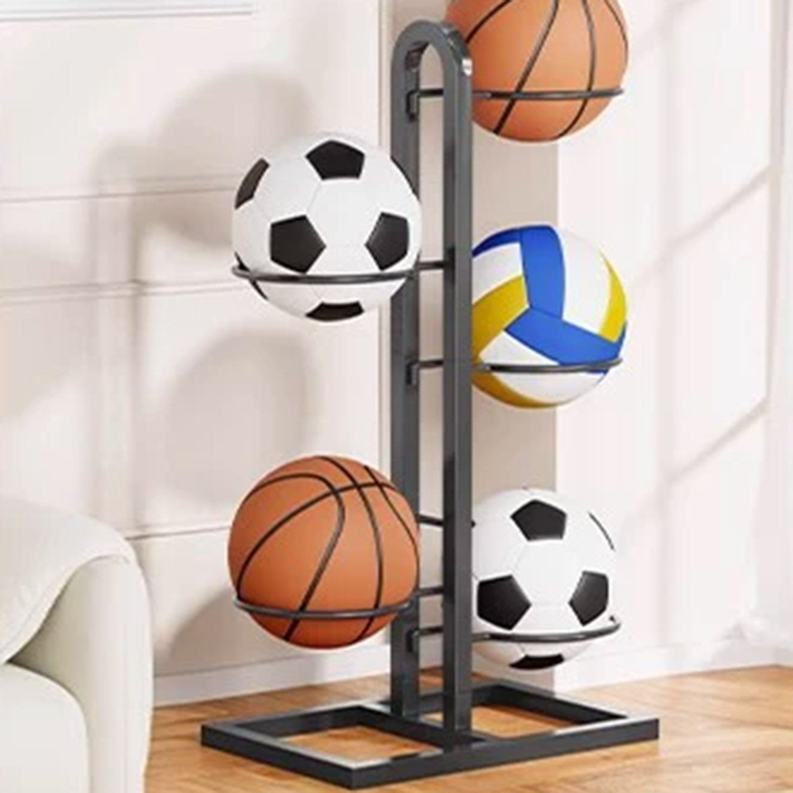 Foldable Basketball Rack Multi - Sports Equipment Garage Organizer review and price