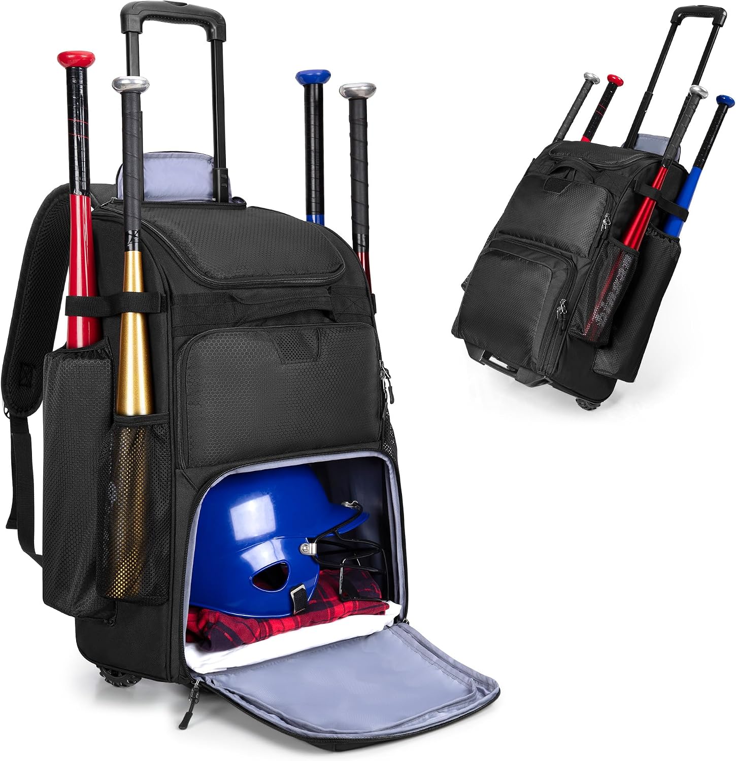 Rolling Baseball Backpack With - Sports Equipment Bat review and price